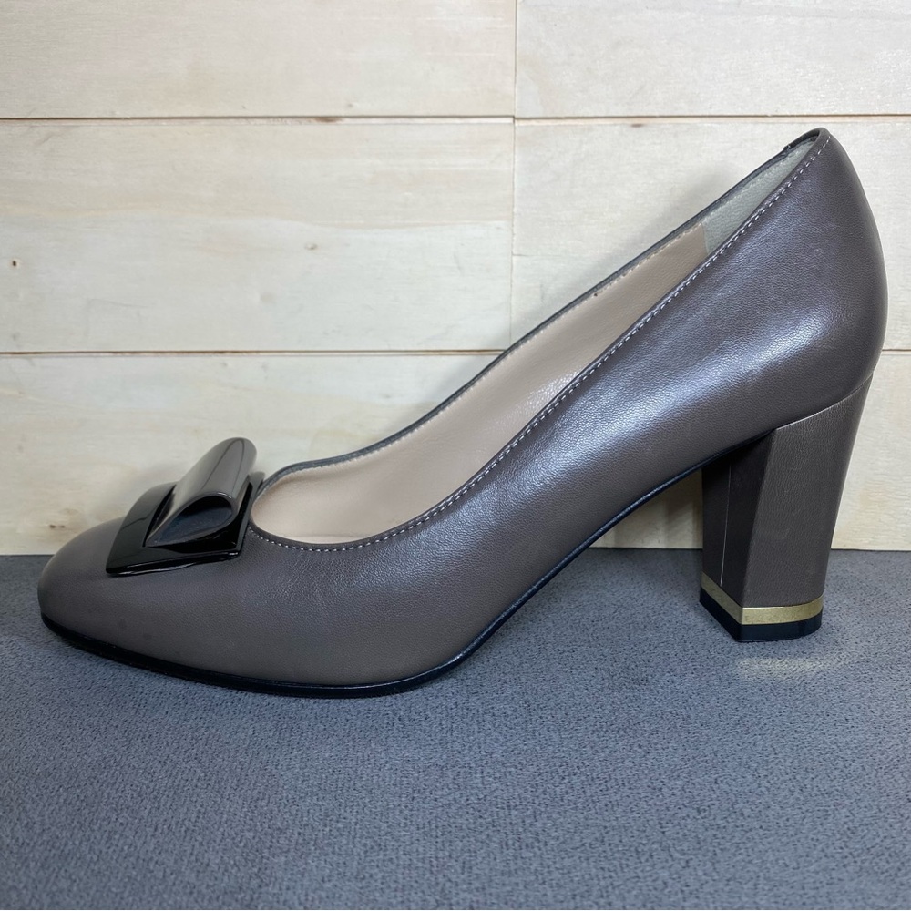 Donna Laura Venezia Pumps Heels Taupe Italian Leather Women's Size 7 Shoes EU37 - Picture 4 of 11